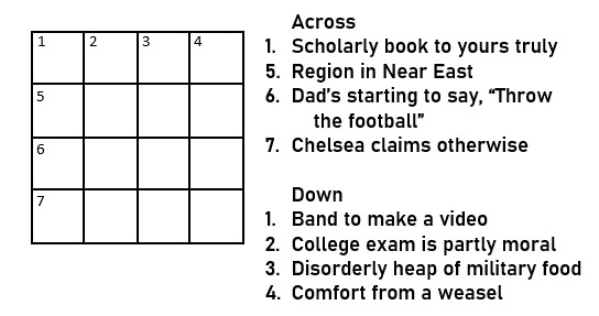 Mini Cryptic Crossword Puzzle