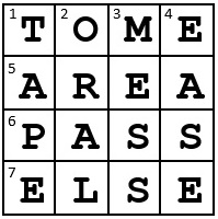 Mini Cryptic Crossword Answer