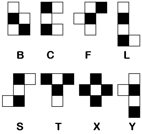 Pentomino Checkerboard Puzzle Pieces